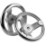 铸铁镀铬加厚铁手轮圆形波纹手轮电镀铬手摇转动机床配件工业手轮 18200键槽6（不含手柄）