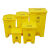 医疗垃圾桶脚踏式废弃物卫生桶方形黄色加厚利器盒锐盒一次性塑料 垃圾桶55L黄色