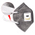 3M 9542V活性炭口罩 KN95级防护口罩带呼吸阀透气防雾霾PM2.5针织带 独立包装20只/盒