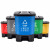 兰诗（LAUTEE）HX-16 脚踏分类垃圾桶  物业办公室带盖单格垃圾桶 16L蓝色-可回收物