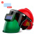 安全帽电焊面罩防护罩脸部头戴式全自动变光焊帽烧焊氩弧焊工 小视野-红色安全帽送10保护片