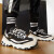 斯凯奇（Skechers）夏季黑白金黑白金情侣老爹鞋休闲运动鞋男女 男款-黑色/金色-666114-BKGD 42.5