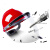 扬笙福电焊面罩安全帽式支架面屏防护冲击头戴式焊帽工专用烧氩弧焊接 红色安全帽+支架+茶屏