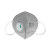 冠桦8861SV活性炭KN95防护口罩带呼吸阀 40只 五层折叠耳挂式防尘口鼻罩 灰色 定制