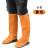 定制适用电焊护膝电焊工防护装备护脚套脚盖防烫护鞋罩护腿套护 黄色反绒牛皮长款52cm高