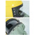 新款喷砂头盔喷砂房进口沙帽ABS喷砂帽帆布喷砂服高压喷砂机配件 黄色头盔不带气管不带披肩一个