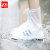 者也（ZYE）雨靴雨鞋套男女通用防水防滑雨靴套加厚底pvc透明雨鞋 透明磨砂 41码 