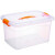 福昀 储物箱 透明款 塑料带提手收纳箱 加厚杂物整理箱  加大号40L  单位：个