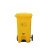 劳保佳 医疗带脚踏垃圾桶 加厚大号翻盖带轮垃圾桶 黄色 120L带脚踏医疗专用