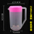 烧杯1000毫升 塑料量杯1000ml 量杯 带刻度有柄带把 耐高温 2500带盖量杯 粉色