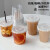 钦呈（QINCHENG）一次性咖啡杯带盖网红奶茶杯子饮料品杯塑料奶茶店专用嘟嘟杯商用 500ml配球盖(100套)+吸管