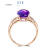 GGDBONE紫水晶戒指 18 金水晶戒指镶钻石 彩色宝石时尚戒指 白金色现货发货18号圈口联系客