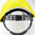 海斯迪克 割草机防护面罩 黄顶钢丝面部网状防飞溅防爆劳保面罩