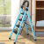 定制适用梯子折叠梯多功能加厚室内人字梯移动楼梯登高梯子扶梯爬梯凳 防滑4步梯蓝-不锈钢-承重
