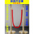 不锈钢挂绳一米线护栏 栏杆座 警戒线隔离带 钛金色迎宾礼宾柱 1.5米红绒绳