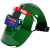 自动变光电焊面罩头戴式 全脸轻便 真彩变光焊工专用焊帽带安全帽 绿色普通变光+安全帽 (10保护片)