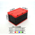 塑料折叠箱 加厚带盖折叠箱红黑色收纳箱大号车载整理塑胶折叠箱 500-300黄黑色530*410*300毫米