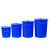国瑞信德垃圾桶酒店厨房收纳圆桶 蓝色 (有盖）