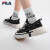 斐乐（FILA）官方LOOP女鞋帆布鞋新款休闲运动鞋小白鞋板鞋断层鞋 黑-BK 38