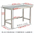不锈钢工作台单层商用厨房桌子台架多功能案台切菜桌打包台面 加厚长100宽50高80单层