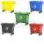 富都华创 户外大型环卫垃圾桶移动垃圾车带轮带盖垃圾箱 绿色660升 FDHC-LJC-1