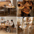 源氏木语 实木餐桌现代简约家用饭桌北欧小户型餐厅桌子橡木 餐桌1.3米+椅子(梨白)*4