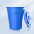米奇特工 大号圆桶塑料水桶 带盖加厚储水桶 酒店厨房工业环卫物业垃圾桶 发酵桶 带盖（蓝色）60升