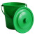 简厚 垃圾桶带盖圆形垃圾分类垃圾桶塑料圆桶加厚手提桶 绿色15L圆桶
