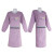 大杨1959两朵花彩棉拉链大口袋罩衣 1条 厨房餐厅工作服 清洁防污长袖围裙 紫色 定制