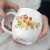 优器生活 日本进口可爱水杯咖啡杯少女陶瓷早餐杯子家用情侣杯 和蓝花猫马克杯-红色