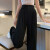 法诗慕（FASHIMU）窄版阔腿休闲西装裤女春夏新款2024年高腰宽松垂感小个子拖地2012 黑色小个子 XS 建议85-95斤