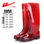 工作鞋雨鞋男士水鞋雨靴高筒中筒低筒耐磨厚实防滑胶鞋单款 8858加厚款高筒红色 42
