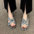 BCOK罗马凉鞋女仙女风平底2024夏季新款法式一字带软底凉拖外穿 蓝色凉鞋款36码