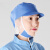EOENK 厨房车间工人透气加工包头帽男女通用卫生防掉发帽子帽 浅蓝色系绳网帽  粗网