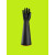 手套黑色加长加厚工业橡胶耐磨劳保胶皮手套防水化学 黑色耐酸碱手套加厚45cm款牛牌 L