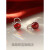 NPKDS大福款适合过年戴的红色石榴石s925银耳环感耳钉珍珠复 银色红石榴石一对