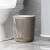 家用垃圾桶带压框新款卧室客厅厨房卫生间镂空纸篓创意2023新款 奶白色带卡其框