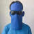 电焊工面罩3护脸电焊防护用品防拷脸焊工眼镜布料帆布二保焊加长 3蓝护耳加厚版