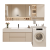 圣铂雅（SHENGBOYA）浴室柜洗衣机柜组合岩板无缝一体盆组合卫生间洗漱台奶油风 120cm+岩板无缝陶瓷盆+普通镜柜