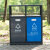 不锈钢垃圾桶户外分类大号垃圾箱市政环卫垃圾桶景区多分类果皮箱 简约两分类 不含