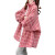 轻爵女装2023年新款秋装开衫外套女薄款格子衬衫时尚洋气上衣 粉红色 M80-120斤
