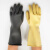 三蝶 乳胶手套 防水耐磨耐酸碱手套  S码 31cm 工业乳胶 黄色