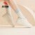 安踏板鞋女鞋夏季皮面小白鞋低帮运动休闲鞋女学生运动鞋 象牙白-1 5(女35.5)