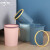 中环力安 压圈垃圾桶创意卫生间厨房客厅无盖垃圾篓  A 方形粉色 大号