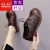 瓦尔·威仑（Valviv Leon）品牌轻奢英伦风复古春秋小皮鞋2020年女韩版学生百搭单鞋 黑色 女款35