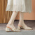 DWVIVI UR包头凉鞋女夏季2024法式外穿仙女低跟中跟粗跟高跟鞋 杏色高跟5.5cm 34