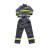 德威狮国标3C认证品牌14/17款深蓝色均码消防服套装五件套战斗服 忠茗消防手套3C认证