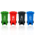 益美得 塑料脚踏分类垃圾桶大号脚踩垃圾箱果皮桶带盖 100L绿色（厨余垃圾）