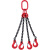 昂力达 起重吊链吊索具 2吨1.5米4根链（四钩）