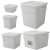 PE白色桶塑料带盖食品级方形桶加厚储物桶米桶糖水桶冰桶酒吧冰桶 生活智选 【1.5L】183x183x95mm 【方桶配盖】